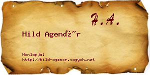 Hild Agenór névjegykártya